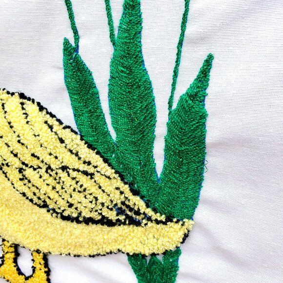 Punch Needle Embroidered Pillowcase Duck Mr and Mrs 26 x 15 Inch Boho Decor - Picture 12 of 12